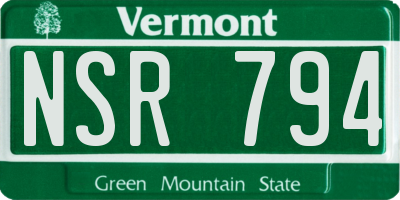 VT license plate NSR794