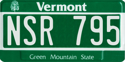 VT license plate NSR795