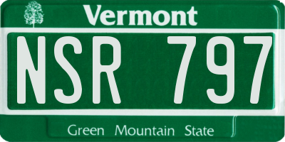 VT license plate NSR797