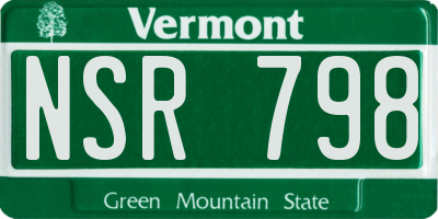 VT license plate NSR798