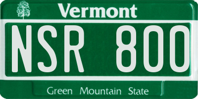 VT license plate NSR800