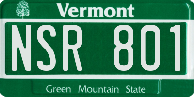 VT license plate NSR801