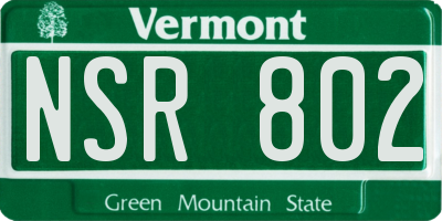VT license plate NSR802