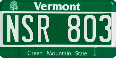 VT license plate NSR803