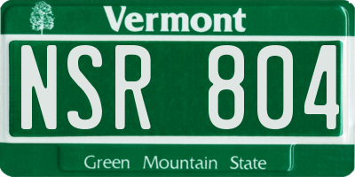 VT license plate NSR804