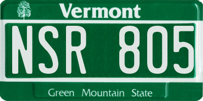 VT license plate NSR805