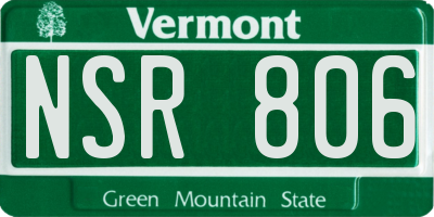 VT license plate NSR806