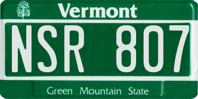 VT license plate NSR807