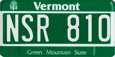VT license plate NSR810