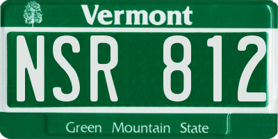 VT license plate NSR812