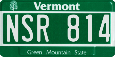 VT license plate NSR814