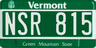 VT license plate NSR815