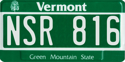 VT license plate NSR816