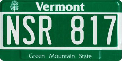 VT license plate NSR817