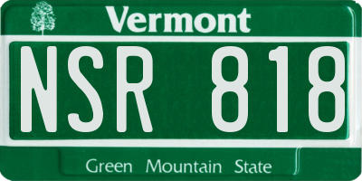 VT license plate NSR818