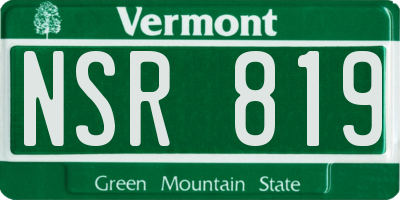 VT license plate NSR819