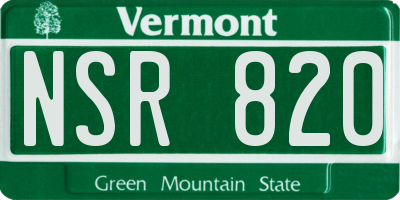 VT license plate NSR820