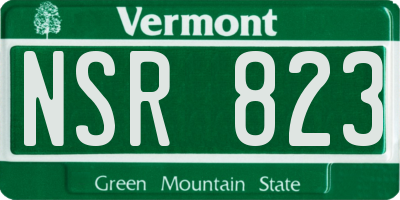 VT license plate NSR823