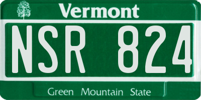 VT license plate NSR824
