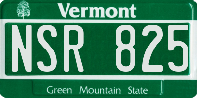 VT license plate NSR825