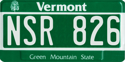 VT license plate NSR826
