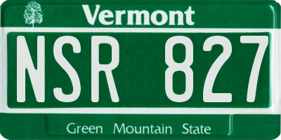 VT license plate NSR827