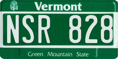 VT license plate NSR828