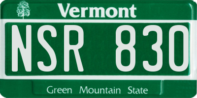 VT license plate NSR830