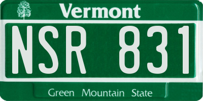 VT license plate NSR831