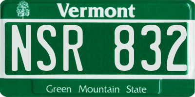 VT license plate NSR832