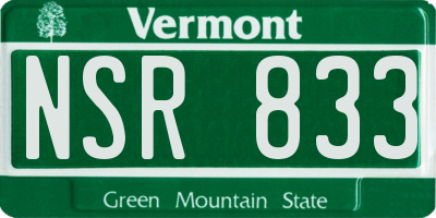 VT license plate NSR833