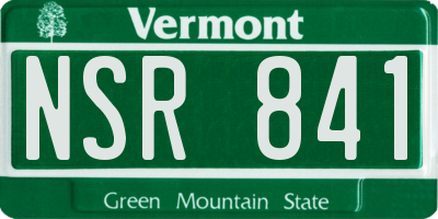 VT license plate NSR841
