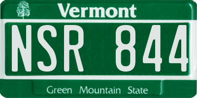 VT license plate NSR844