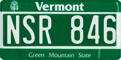 VT license plate NSR846