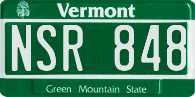 VT license plate NSR848