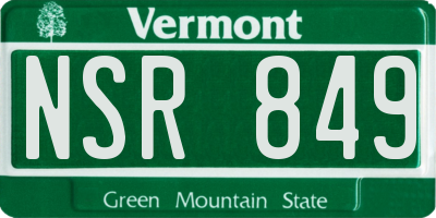 VT license plate NSR849