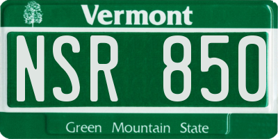 VT license plate NSR850