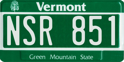 VT license plate NSR851