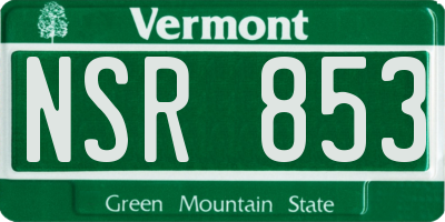 VT license plate NSR853