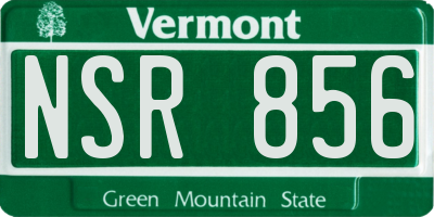 VT license plate NSR856