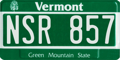 VT license plate NSR857