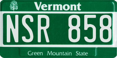 VT license plate NSR858