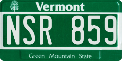VT license plate NSR859