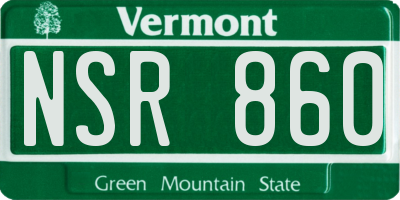 VT license plate NSR860