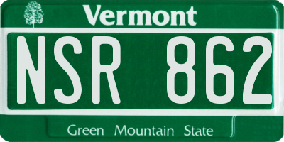 VT license plate NSR862