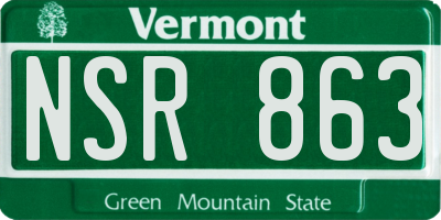 VT license plate NSR863
