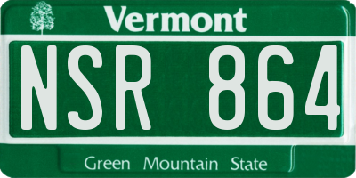VT license plate NSR864