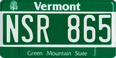 VT license plate NSR865
