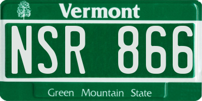 VT license plate NSR866