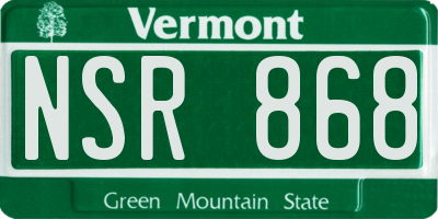 VT license plate NSR868